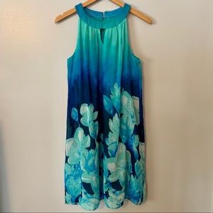 Dress Barn | Floral Blue Ombré Dress 12